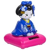 VILLCASE 太陽光発電首振り着物ドール 車用プラスチック製デスクトップ飾り 車内装飾向け日光感応ダンスフィギュア