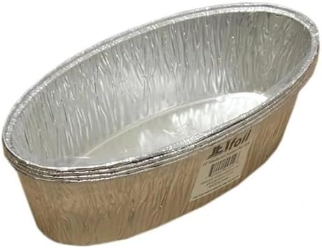 Disposable Aluminum 3lb Medium Oval Loaf/Challah Pans For Thanksgiving - 100% Recyclable Tin Foil Pans & Ideal for Baking - Perfect for Baking Cakes, Bread & Brownies 4 Count