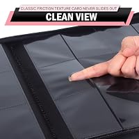 WITHYU 12 Taschen Sammelalbum für Karten, 720 Karten Kapazität - Wasserdichter Karten Ordner Side Loading mit Reißverschluss für TCG, Fußball & Sammelkarten, Tragbar (Weinrot) – Ansicht 6