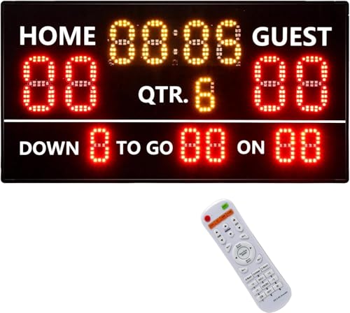 YZ LED Portable Football Scoreboard, Rechargeable Wireless Digital Scoreboard with