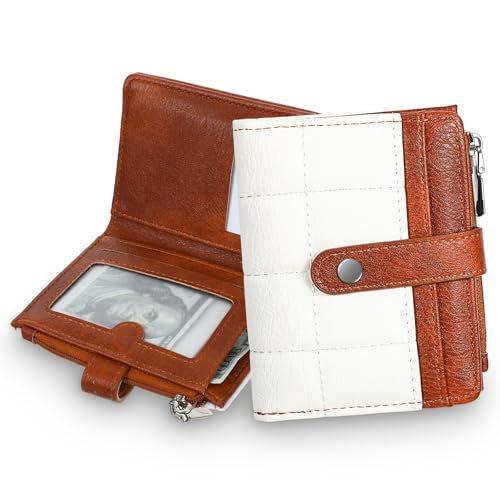 Slim RFID Blocking Leather Wallet for Women - Bifold Credit Card Holder with Zipper Coin Pocket & ID Window, Compact Travel Purse for Ladies, Multi-Card Organizer Clutch3