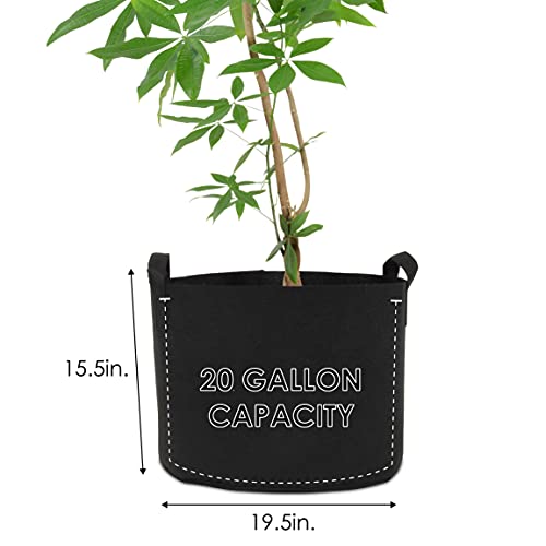 20 Gallon Grow Bags - 5 Pack Plant Grow Bags, Extra Large Fabric Pot With Handles, Portable Outdoor Vegetable Planters Bulk, Great Raised Bed Alternative For Patio, Deck, Growing Vegetables, Gardening #TOP6