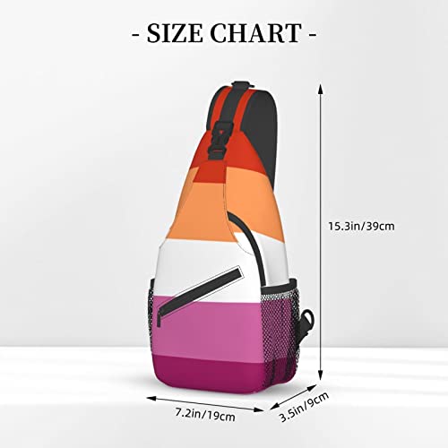Mochila cruzada unisex con bandera orgullo lésbico miniatura 4