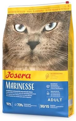 JOSERA Marinesse (1 x 10 kg) | Adult | Premium Trockenfutter für ausgewachsene allergische Katzen | Lachs, Kartoffel & Erbse als ausgesuchte Proteinquellen | getreidefrei | Katzenfutter | 1er Pack