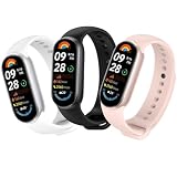 [LIRUWECH] 【3本セット】 for Xiaomi Smart Band 10/9/8換えバンド シャオミ スマートバンド 10/9/8交換ベルト TPUバンド 公式と同じデザイン おしゃれ Xiaomi Smart Band 10/9/8通用 柔らかい 金属コネクターで長持ち 耐衝撃 取り付け簡単 通気 防汗 防水（ブラック、ホワイト、ピンク）