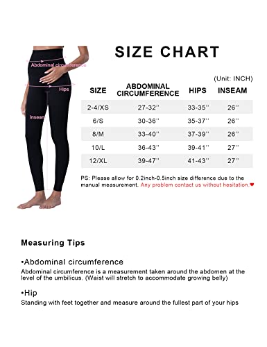 Poshdivah Women'S Maternity Leggings Over The Belly Pregnancy Yoga Pants Active Wear Workout Leggings Black Medium thumb #5