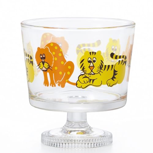 アデリア(ADERIA) 【 アデリアレトロ 脚付きデザート グラス 深型 ズーメイト 285ml 化粧箱入 日本製 1966 】 昭和 ガラス 食器 おしゃれ かわいい トラ ライオン パフェ スイーツ フルーツ お菓子 スタンド付き モダン アンティー