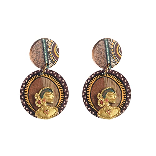 Image of Handcrafted Tribal Wooden Earrings Collection for Women - Butterfly, Princess & Modern Geometric Statement Designs