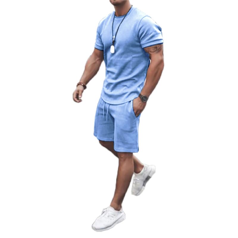 congluoki Men's Shirt and Shorts Set 2 Piece Outfits Fashion Summer Tracksuits Casual Sportwear Set...