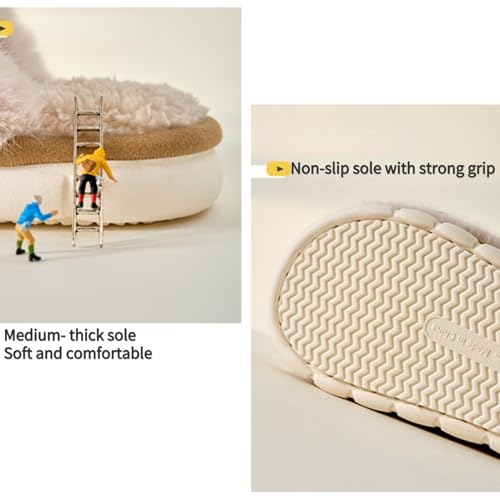 Women's Slip-on Fuzzy Bedroom Slippers, Closed Toe Warm Winter House Shoes Soft Fleece Plush Indoor Memory Foam Slippers Non-slip Cute Slippers Cold Weather4