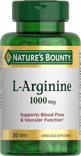 Nature’s Bounty L-Arginine 1000mg for Supporting Blood Flow and V...
