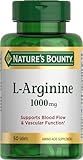 Nature’s Bounty L-Arginine 1000mg for Supporting Blood Flow and Vascular Function – Non-GMO, Gluten Free, 50 Tablets