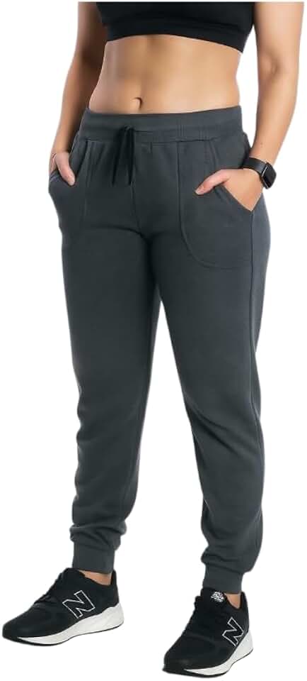 Calça Moletom Feminina Jogger Flanelada Com Bolso