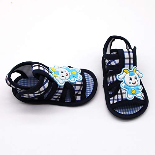 Baby Boy Girl Infant Squeaky Sandals Premium Rubber Sole Closed-Toe Non-Slip Shoes Toddler First Walking3
