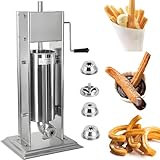 Nuxyyds Manueller Churro-Füller, kommerzielle spanische Churrera-Maschine aus Edelstahl mit 4 Düsen, lateinamerikanische Frucht-Donut-Maschine für kommerzielle Restaurants, Cafeterias, Bäckereien 5L