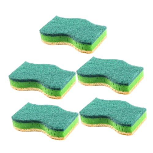 FOMIYES 木パルプ素材の食器洗いスポンジ おうちクリーニングにぴったり 用スポンジ 食器や調理器具の油汚れもスッキリ 5個