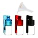 3 Pack Bundle | Premium 1g Spoon Snuff Bullet Spice Storage (Glass and Acrylic) Assorted Colors with ConClarity Micro Funnel