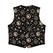 FUSURIRE Kids Golden Moon and Sun Print Vest Fashion Herringbone Boys Vest for Wedding Prom V Neck Formal Waistcoat with Pocket 5-6 Years