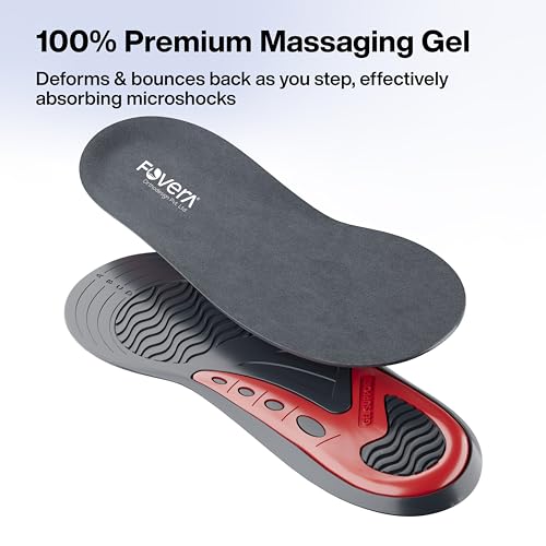 Image of FOVERA Gel Insole for Shoes Men | Dual Gel Technology for All Day Comfort | Trimmable Sole for Walking, Running, Sports, Formal and Safety Shoes (Male, Pack of 1 Pair)