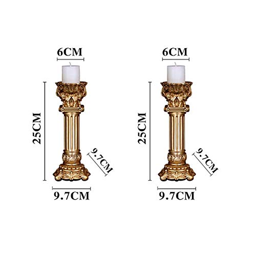 Liushi Elephant Standing On Roman Column,Candlestick For Wedding Birthday Party Candlelight Dinner,Retro Candle Holder Sets Table Decor Golden 3-Piece #TOP3
