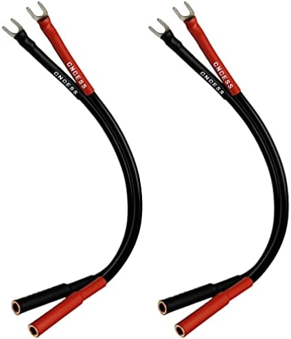 CNCESS Female Banana Jack to Spade Plug for Speaker Cable (Small Spade)
