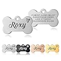Dog Tags for Pets Personalised ID Tags for Dogs Cats Pets Tag Engraved Stainless Steel Funny Tags Name Tag Custom Dog Tags Collar for Puppy Cat Dogs 4 Colours 2 Sizes S/L(Silver, Bone)