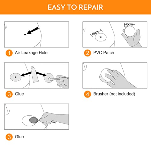 Kit de reparo de SUP com adesivos de PVC, cola, chave inglesa, tubo de armazenamento para prancha de