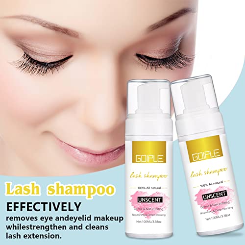 100Ml Eyelash Extension Cleanser Lash Mousse Unsent Lash Shampoo For Extensions, Natural Lashes Makeup & Mascara Remover Professional & Self #TOP6