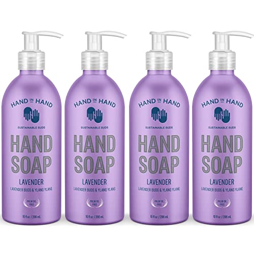 Hand In Hand Nourishing Liquid Hand Soap, 10 Fl Oz, Lavender Buds & Ylang Ylang, Lavender Scent, 4 Pack #TOP20
