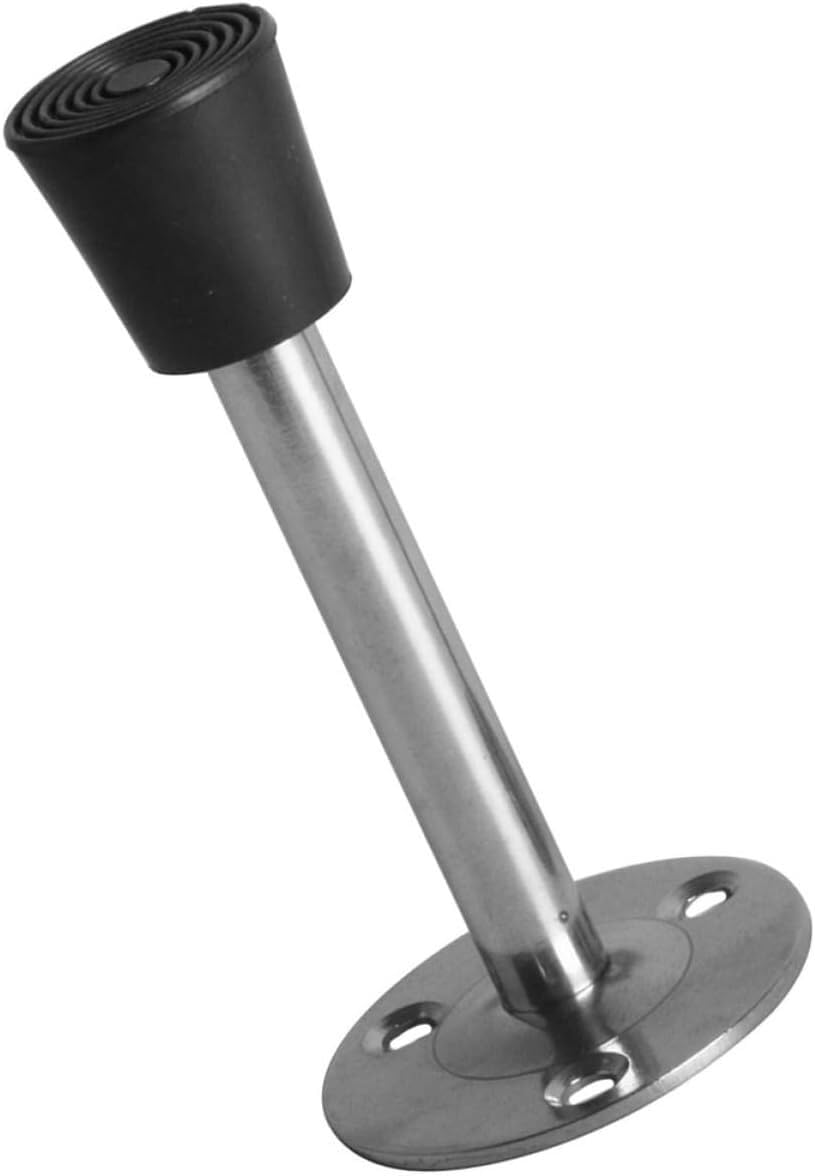 Stainless Steel Door Stop Rubber Tip, Wall Mounted to Prevent Damage and Noise