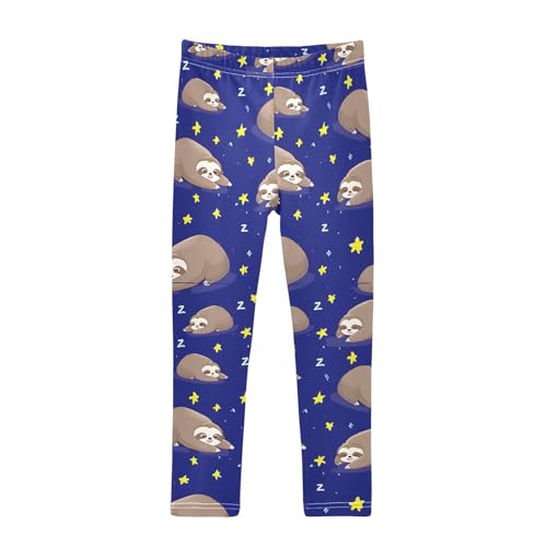 ALAZA Girls' Leggings Children's Yoga Pants Skinny Printed Dance Sloth Star Comfortable 4T