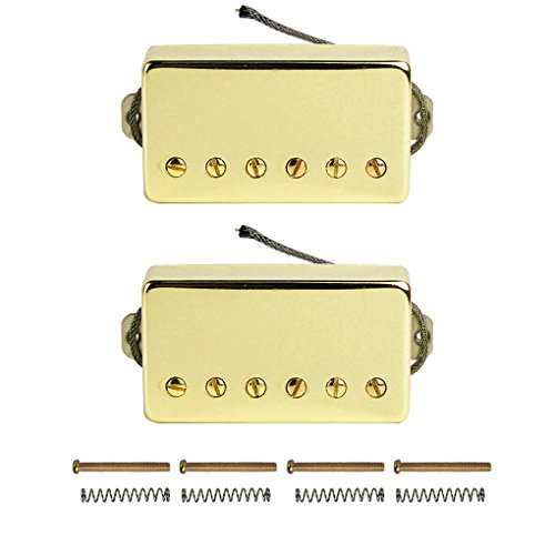 Fleor Alnico5 Guitar Humbucker Pickup Set Golden Bridge & Neck Pickups Compatible With Lp Style Guitar Part #TOP1
