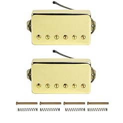 FLEOR Ensemble de micros Humbucker pour guitare Alnico5 Micros Golden Bridge & Neck Compatible avec la partie guitare de… - Les Beatles, Paul McCartney, John Lennon, RIngo Starr, George Harrison FLEOR Ensemble de micros Humbucker pour guitare Alnico5 Micros Golden Bridge & Neck Compatible avec la partie guitare de… – Image 2