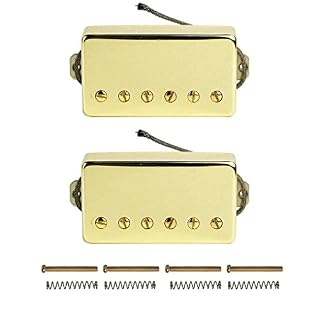 FLEOR Ensemble de micros Humbucker pour guitare Alnico5 Micros Golden Bridge & Neck Compatible avec la partie guitare de… - Les Beatles, Paul McCartney, John Lennon, RIngo Starr, George Harrison FLEOR Ensemble de micros Humbucker pour guitare Alnico5 Micros Golden Bridge & Neck Compatible avec la partie guitare de… – Image 2