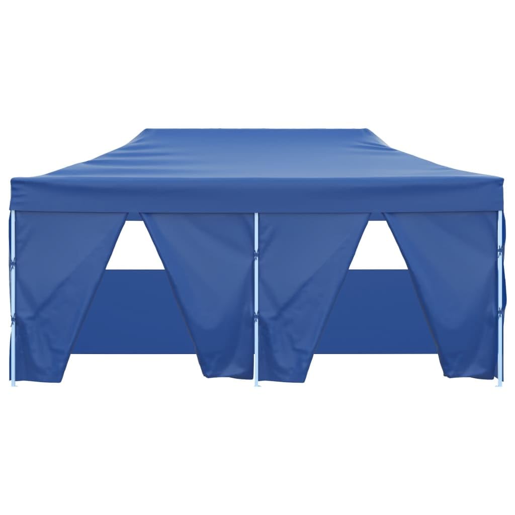Faltpavillon 3 x 6 m mit 4 Wänden blau Stahl