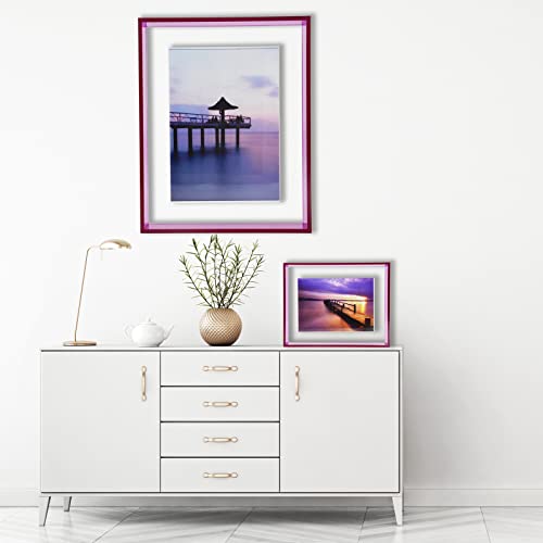 Happydino 4X6 Floating Frame Acrylic Neon Picture Frame Freestanding Translucent Colored Decorative Photo Frame For Wall Mounting Tabletop Desk Gallery Display, Purple #TOP5