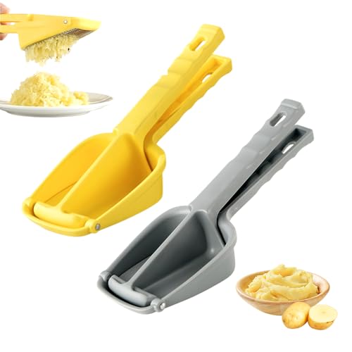 Manual Potato Masher, Heavy Duty Stainless Steel Potato Masher Kitchen Tool, Press and Mash Kitchen Gadget with Soft, Ergonomic Handle, for Perfect Mashed Potatoes (Mix)