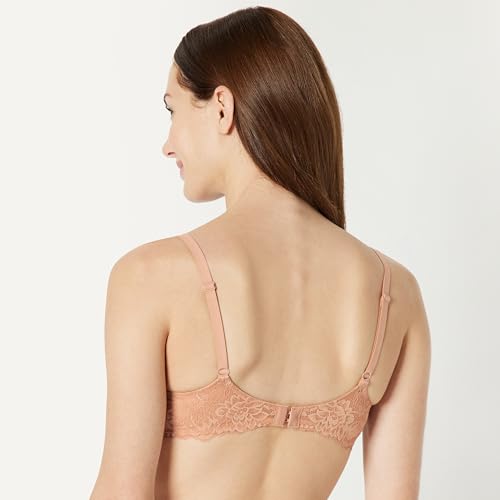 Amazon Essentials Women's Stretch Lace Plunge Bra, Pack of 2, White / Washed Bronze, 36DD - image 3