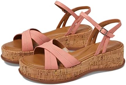 Naturalizer Womens Rikki Flatform Sandal Coral Peach Pink Leather 9.5 M | Image 3