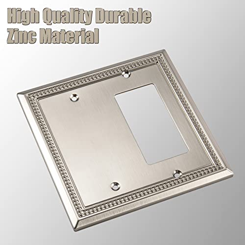 Image of Sunken Pearls Heavy Duty Decorative Wall Plate Switch Plate Outlet Cover (Blank /Decorator, Satin Nickel)