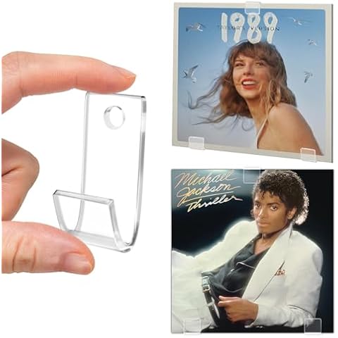 Laurensory Vinyl Record Wall Mount, 36Pcs Clear Acrylic Album Record Holder Display for CDs, Vinyl, Card Collection in Home Office Cover