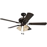 Honeywell Springhill 44-Inch Ceiling Fan with 3 Sunset Shade Lights, Five Reversible Cimarron/Ironwood Blades, Oil-Rubbed Bronze