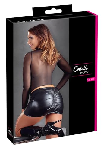 Mini Jupe en Wetlook Noir Cottelli Collection Taille S Jupe Courte Sexy