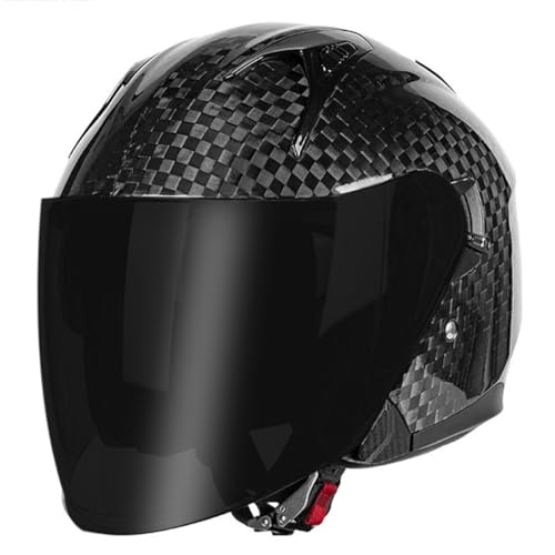 Casco moto jet vintage de fibra de carbono para ruta diaria en scooter por la ciudad