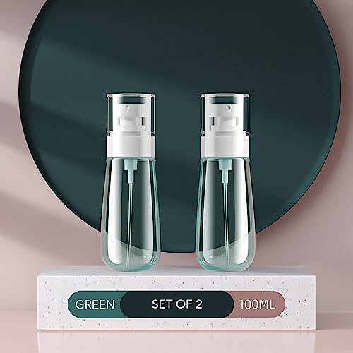 Image of Zollyss Plastic Spray Bottles, 100ML, Set of 2, Transparent Refillable Fine Mist for Toiletries, Perfume, Toner, Travel Cosmetics