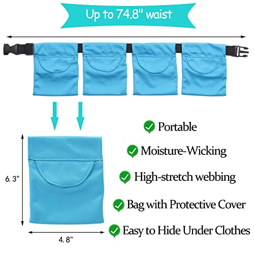 Fanwer Mastectomy Drain Holder - 4 Drain Pouches With Shower Bag, Adjustable&Handy, For Mastectomy Recovery, Breast Augmentation&Reduction Post-Surgery, Drain Holder After Tummy Tuck, Blue #TOP3