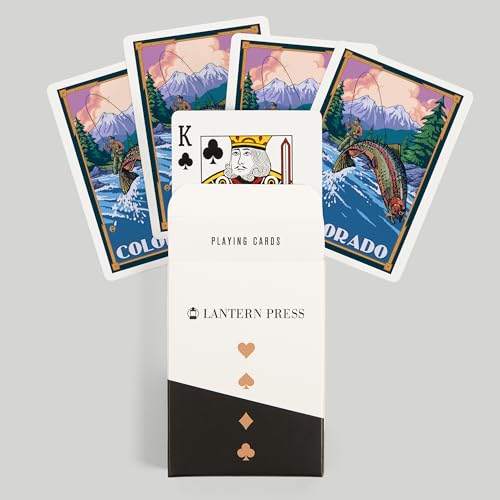 Lantern Press Colorado, Escena Pesca con Mosca, 52 Cartas Poker miniatura 6