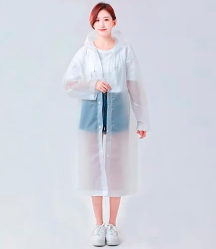 Capa de Chuva Adulto Branca Reforçada Impermeável Unissex