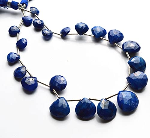 Saphir bleu naturel perles de 7 à 13 mm en forme de cœur LKBEADS