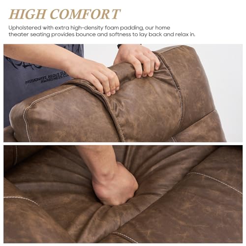 Sillón reclinable eléctrico marrón oscuro miniatura 7